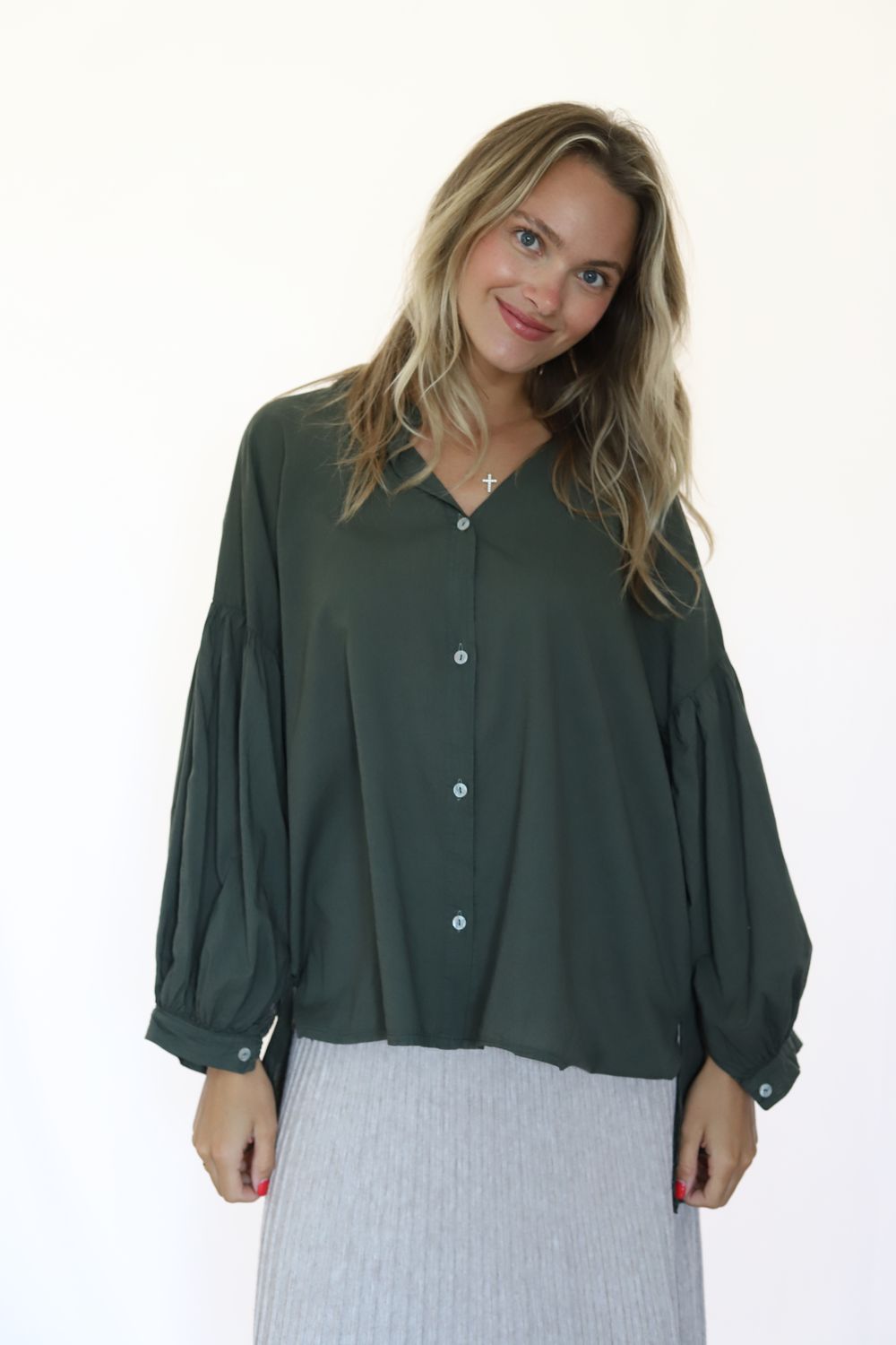 Airy Butterfly Blouse- Olive