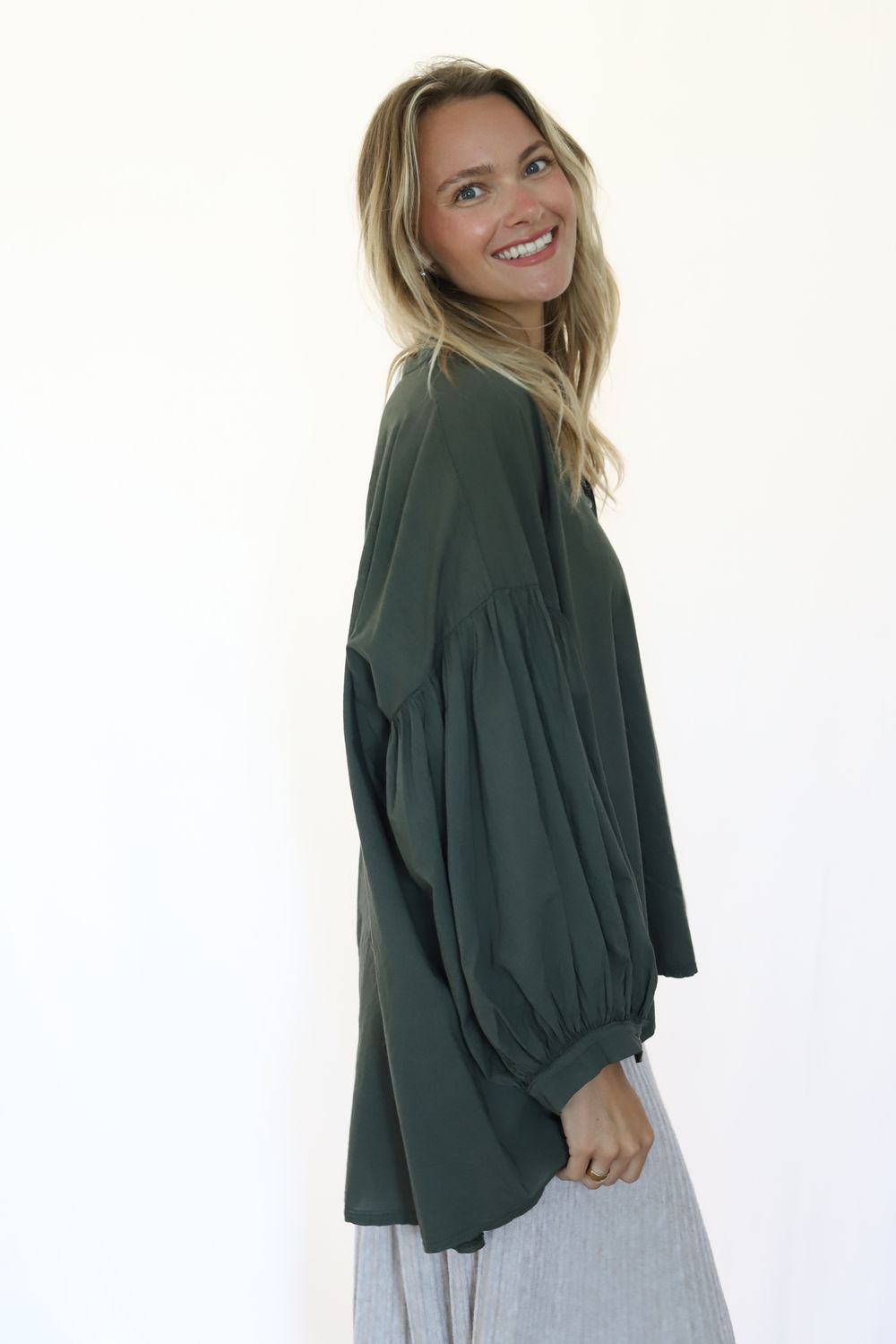 Airy Butterfly Blouse- Olive