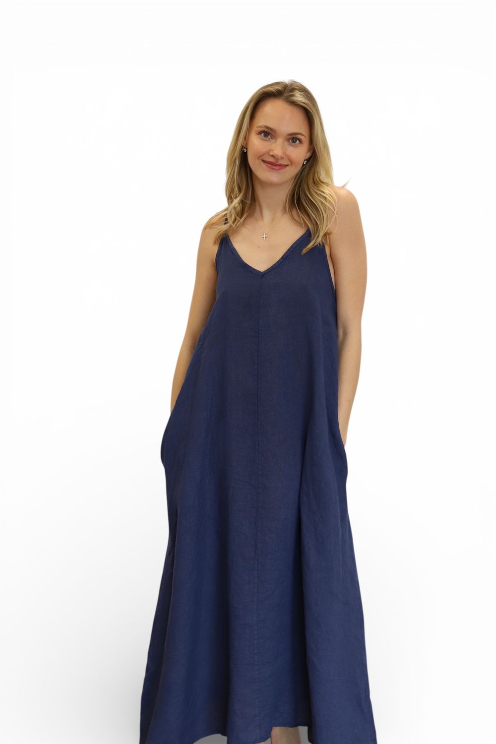 Linen Spaghetti  Dress