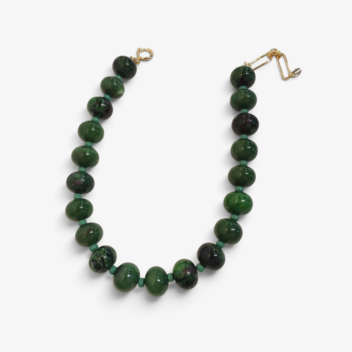 Olive you jumbo beaded necklace