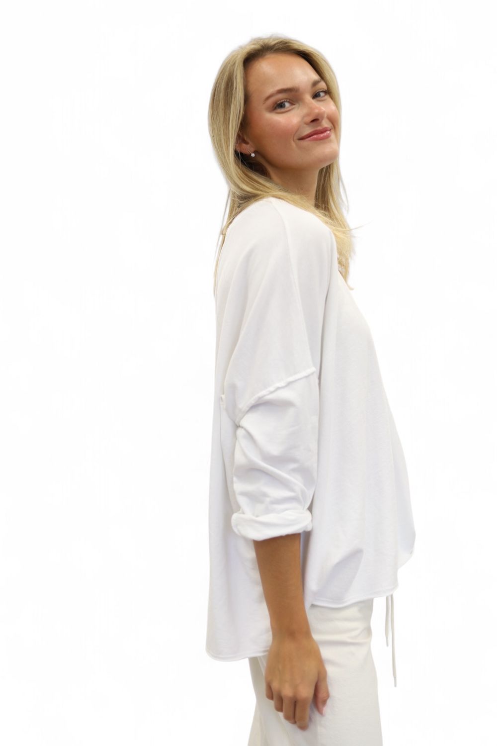 Long Sleeve T-Sweatshirt- White