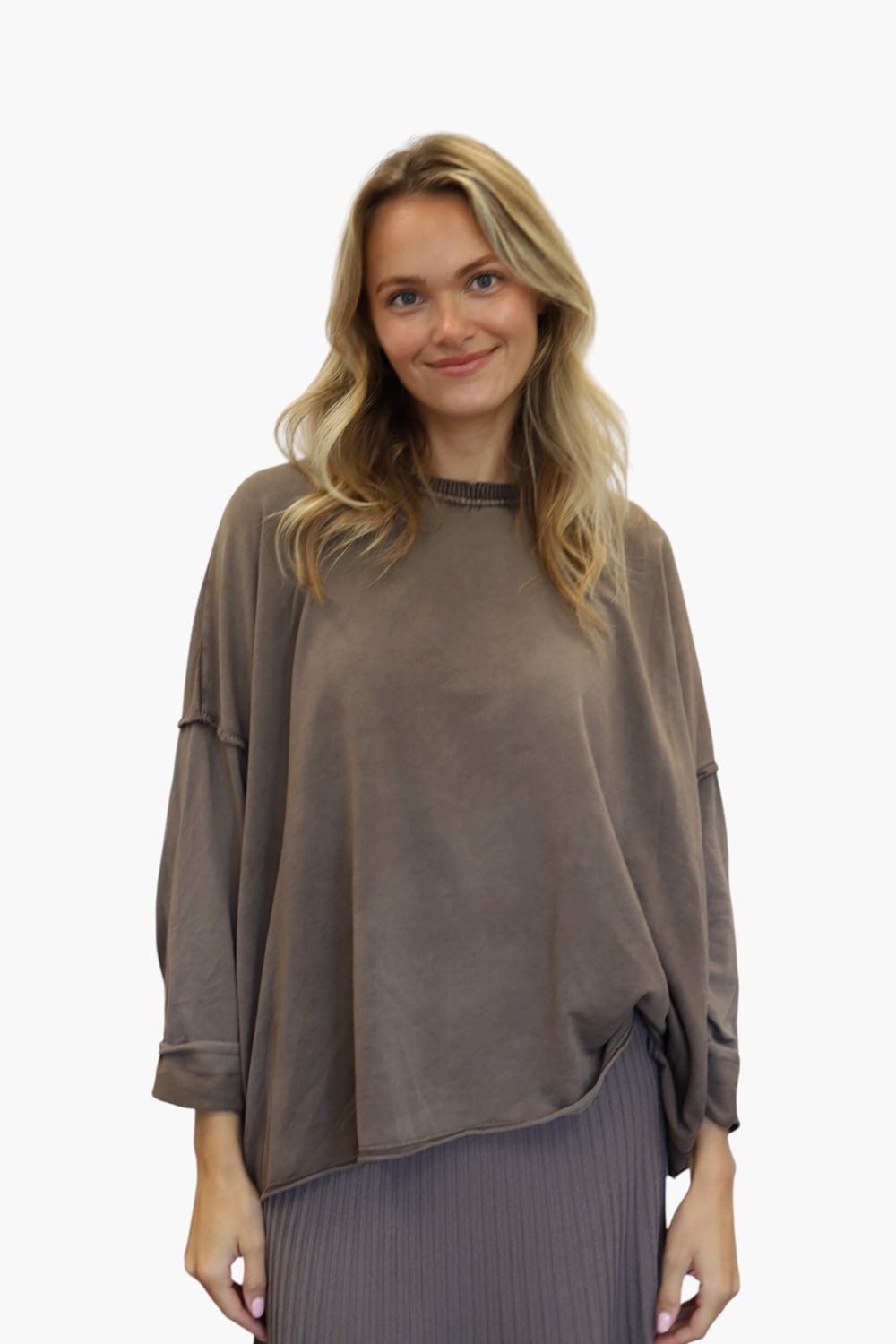 Long Sleeve T-Sweatshirt- Mushroom