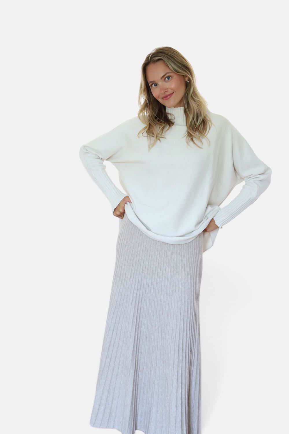City Sweater Skirt- Beige