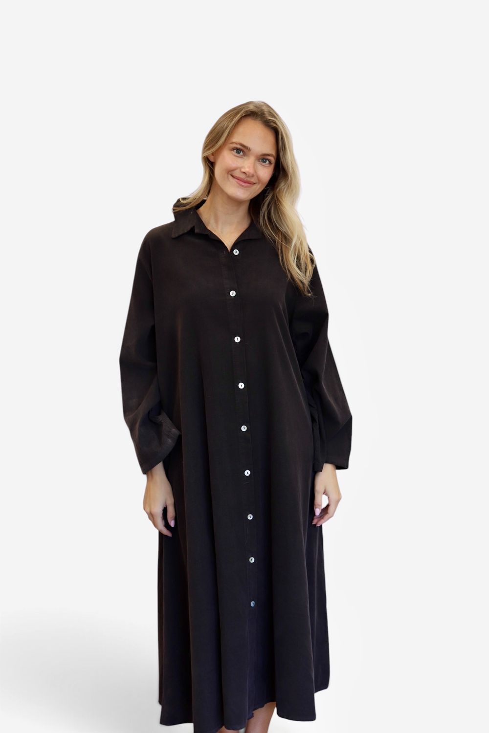 Classic Cordie Shirtdress- Brown