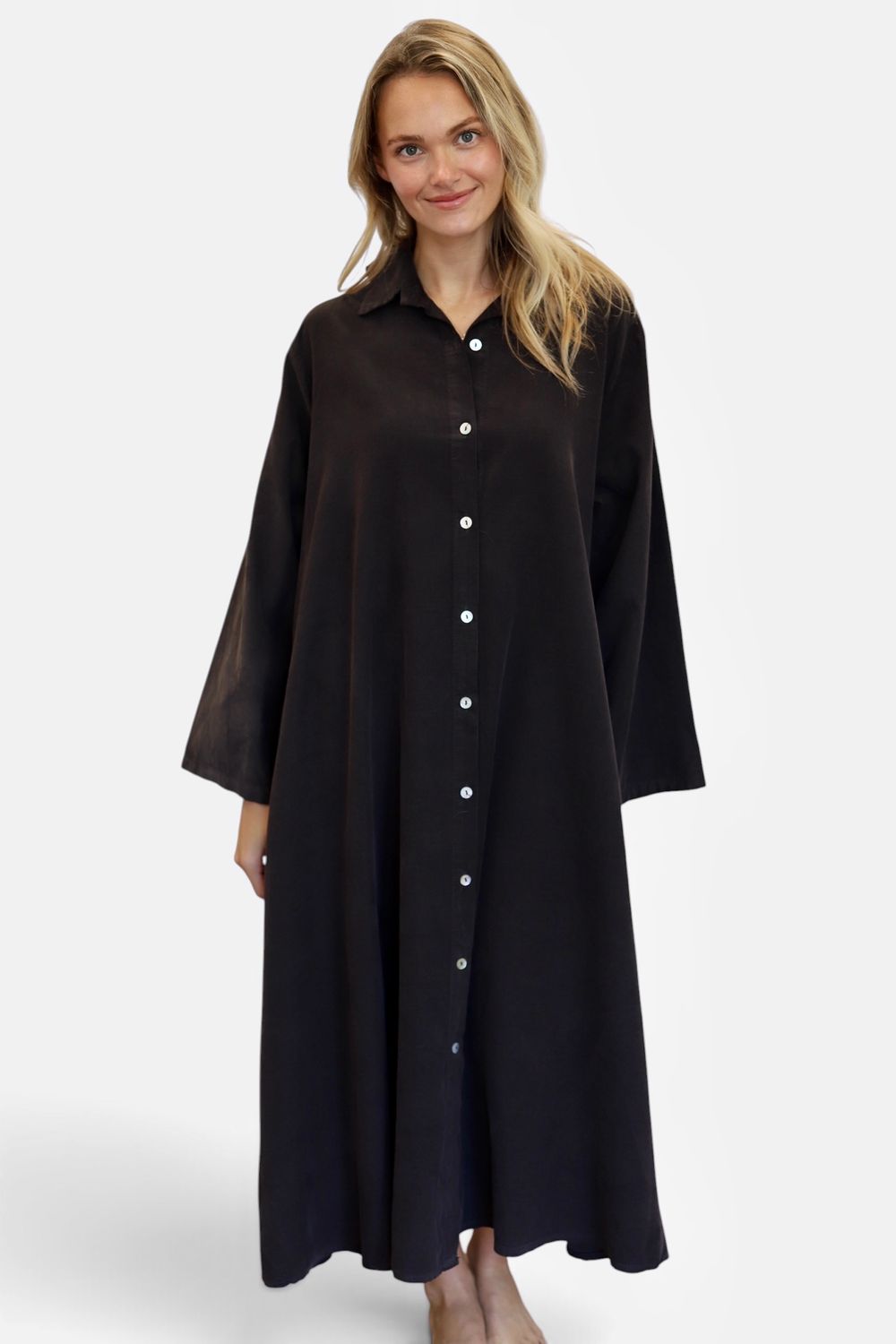 Classic Cordie Shirtdress- Brown