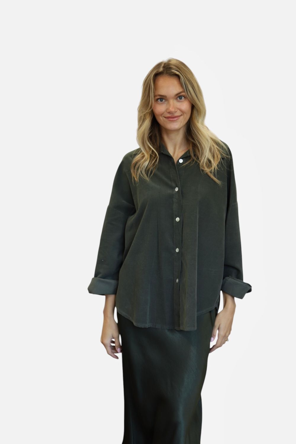 Cordie Button Down- Hunter