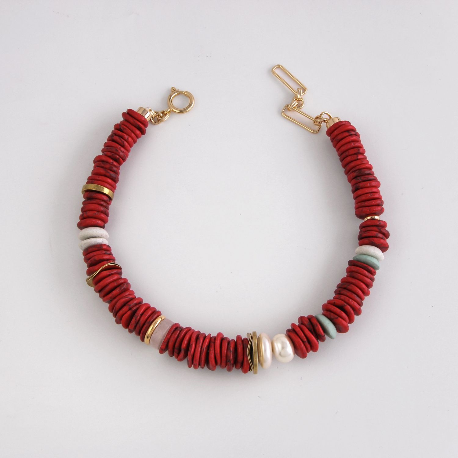 Gayle Statement Necklace- Red