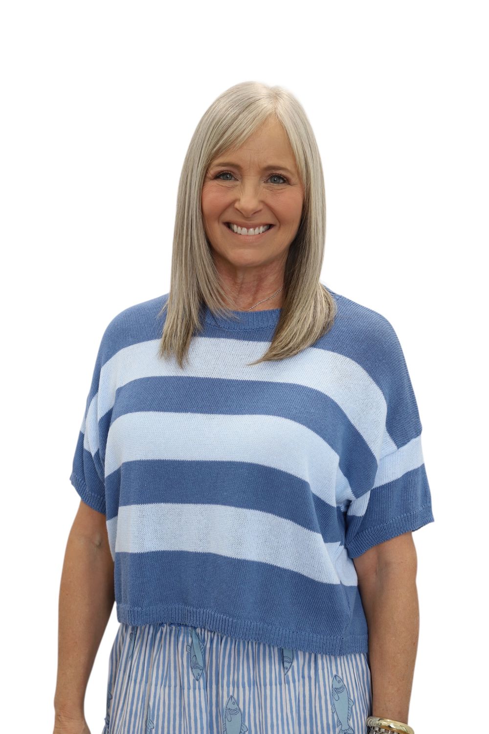 Blue Rugby Stripe T-Shirt Sweater
