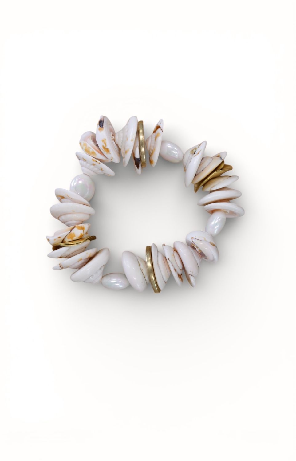 Wobbly Shell &amp; Pearl Bracelet