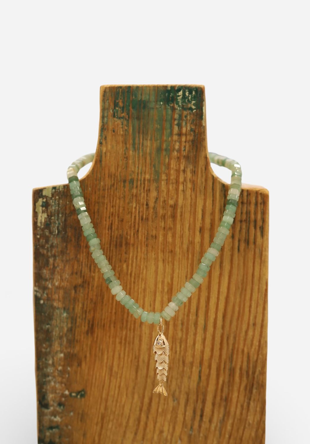 Green Beaded Fish Necklace