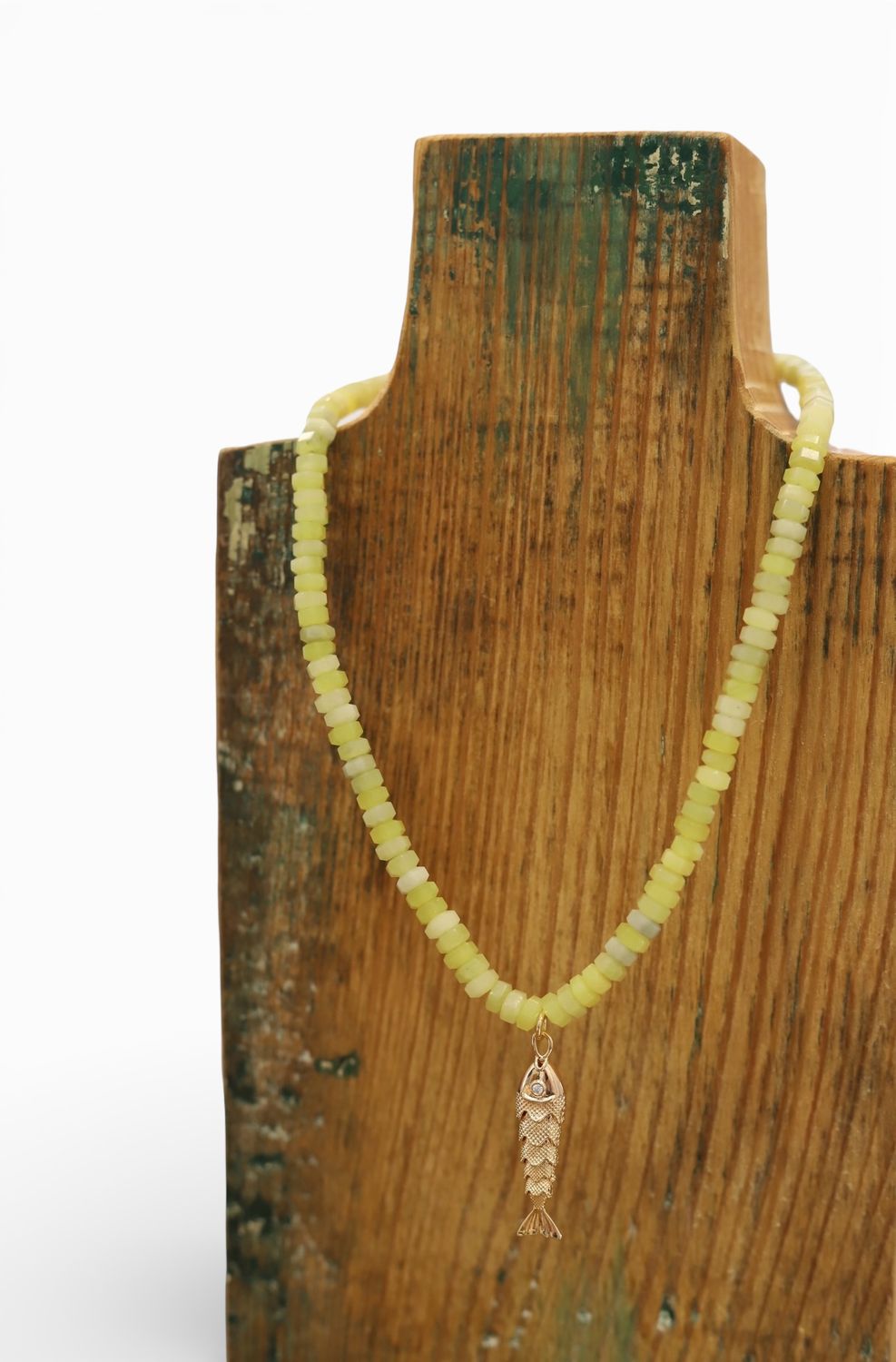 Yellow Beaded Fish Necklace