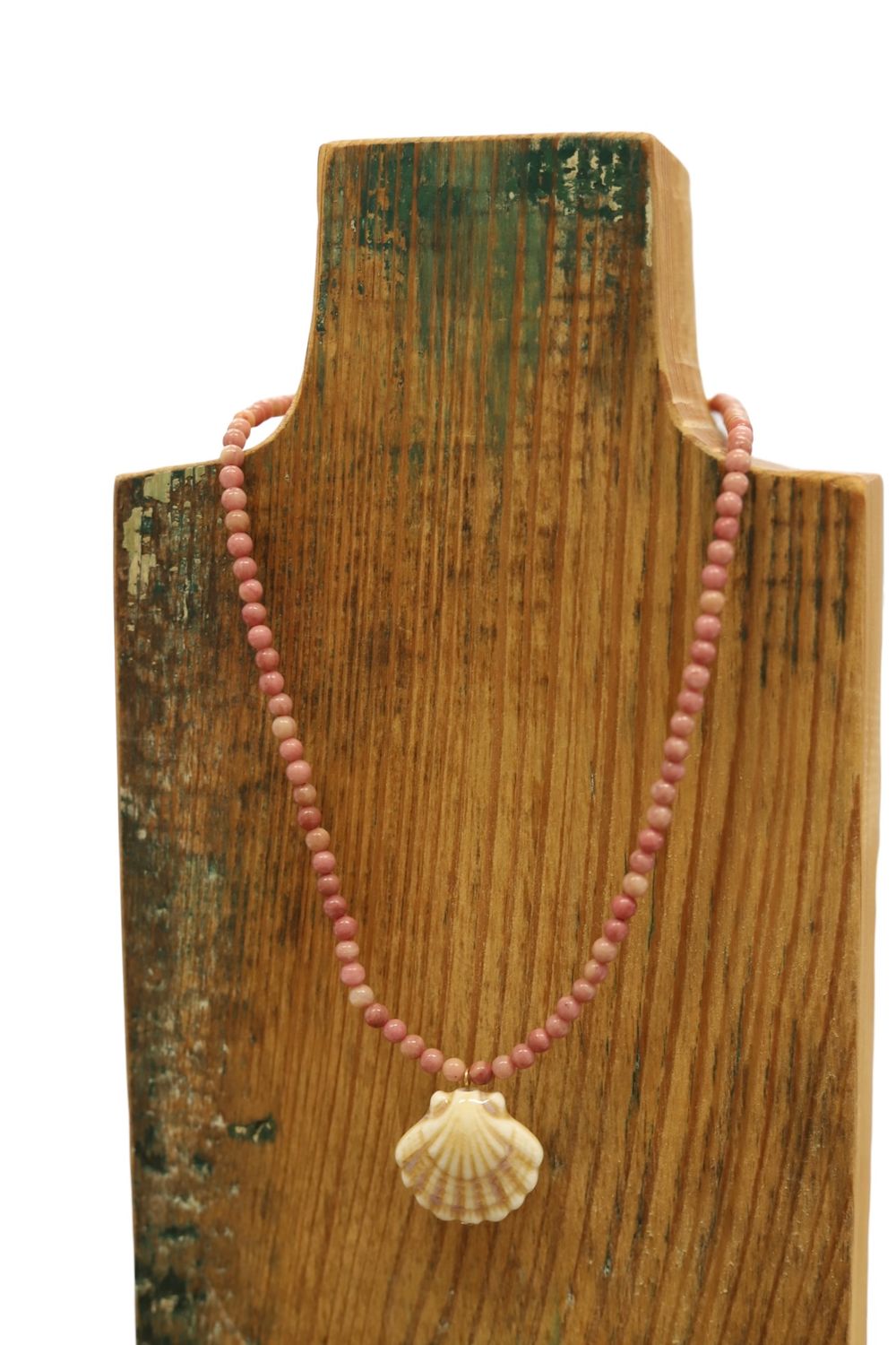Lola Pottery Shell Necklace- Blush with Natural Shell