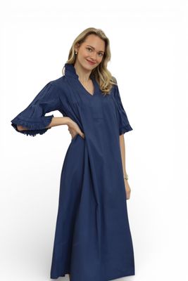 Magnolia Dress- Navy Poplin