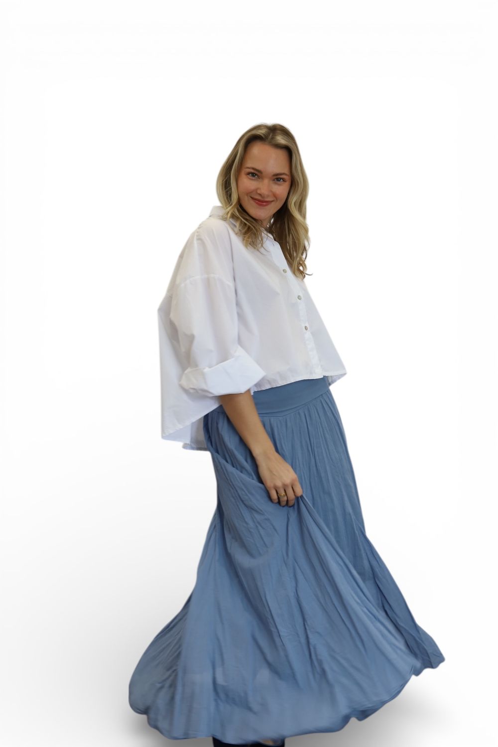 Poppy Crop Button Down