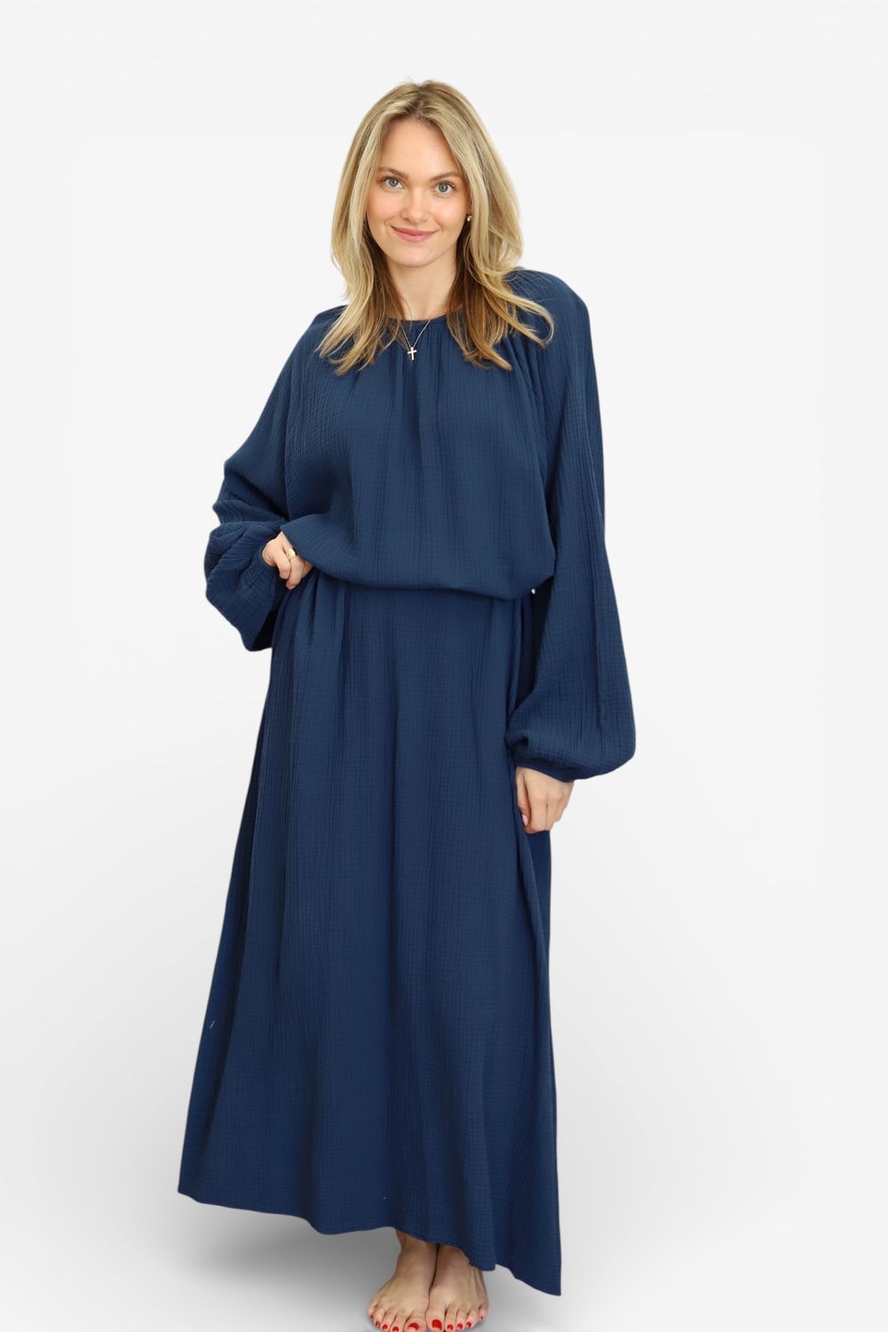 Gina Gauze Kaftan- Navy