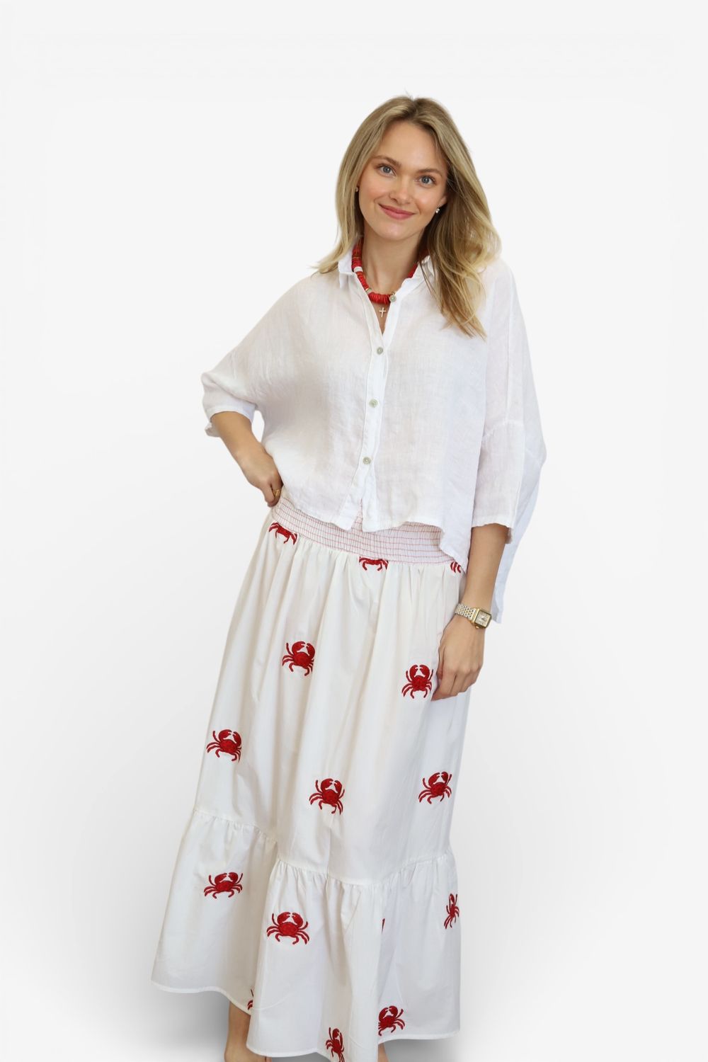 Poppins Skirt- Red Crab