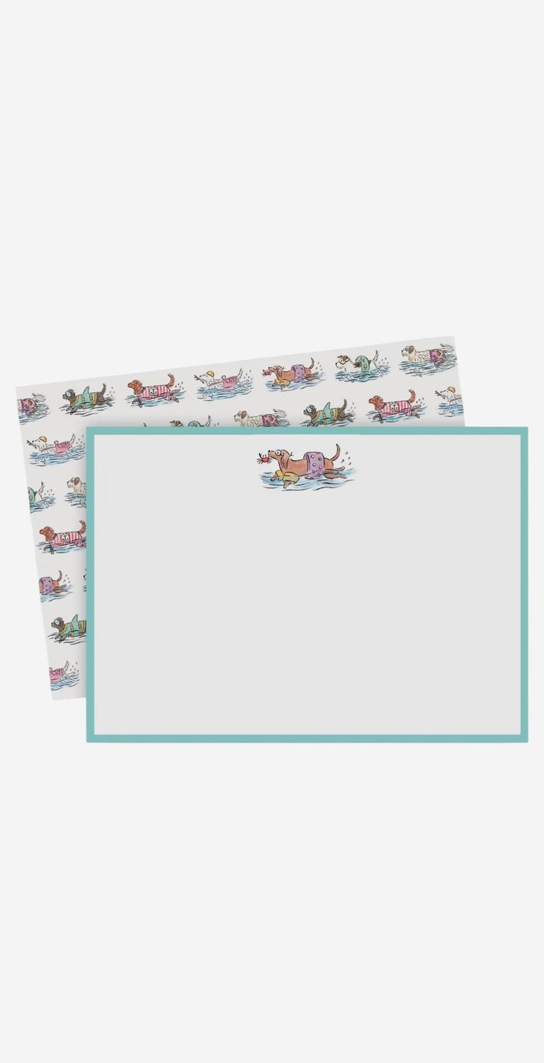 Swimming Pups Flat Note Set of 8
