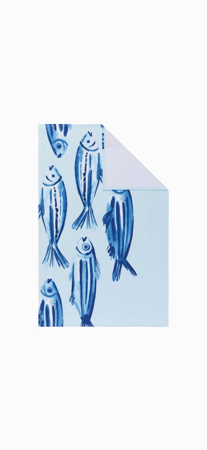 Blue Fish Tea Towel