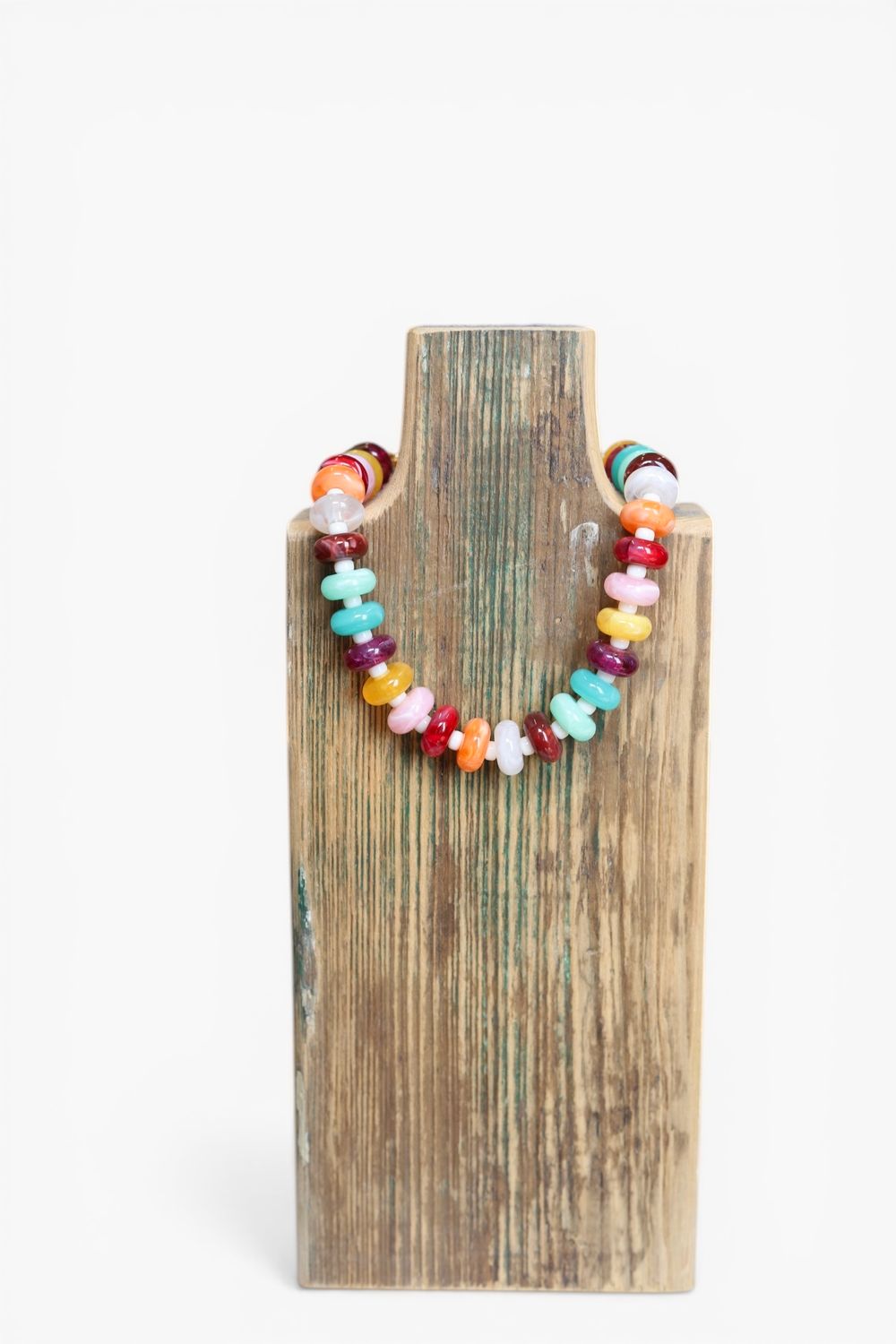Rainbow Merlot Resin Beaded Necklace