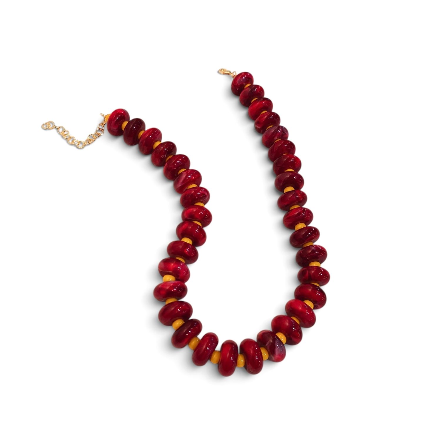 Merlot &amp; Mustard Beaded Necklace