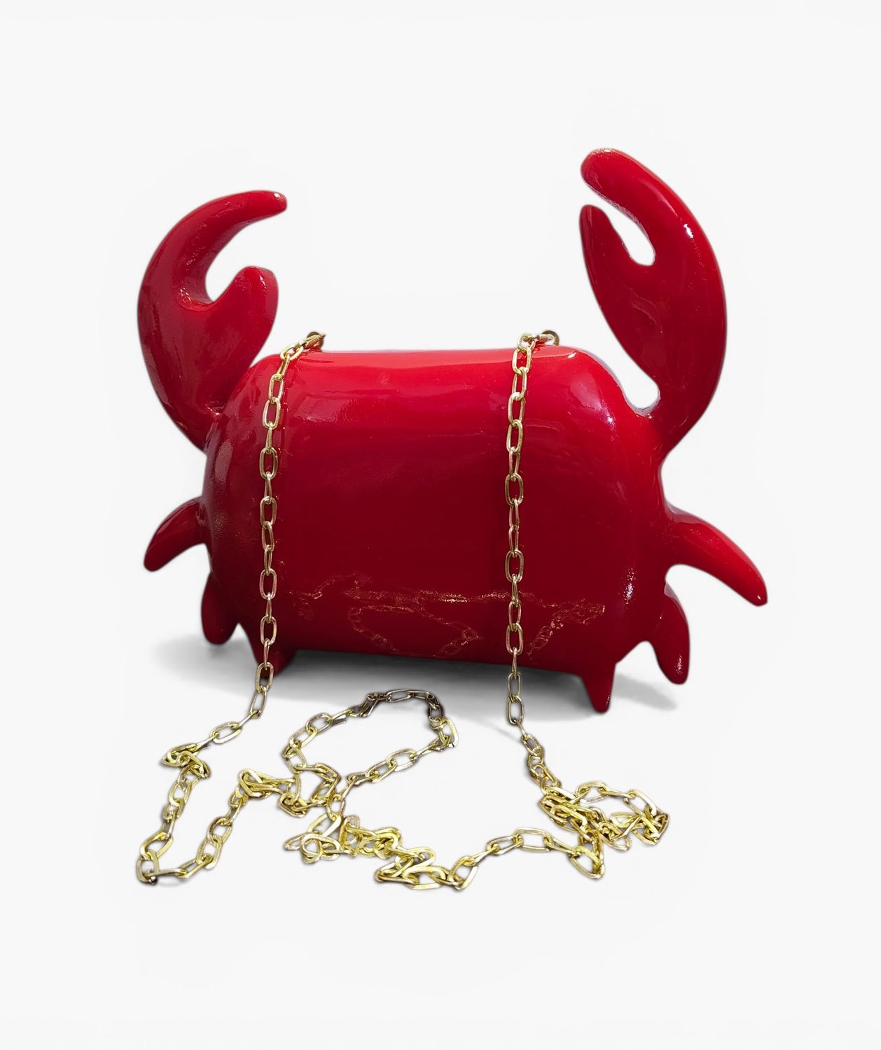 Handmade Crab Clutch, Color: Turquoise Handle