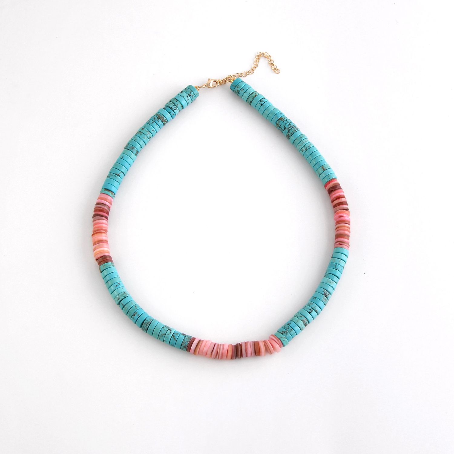 Island Turquoise &amp; Pink Layering Necklace