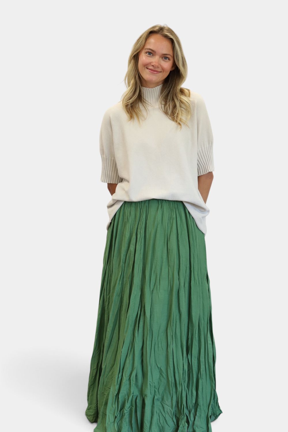 The Sunny Crinkle Skirt- Green