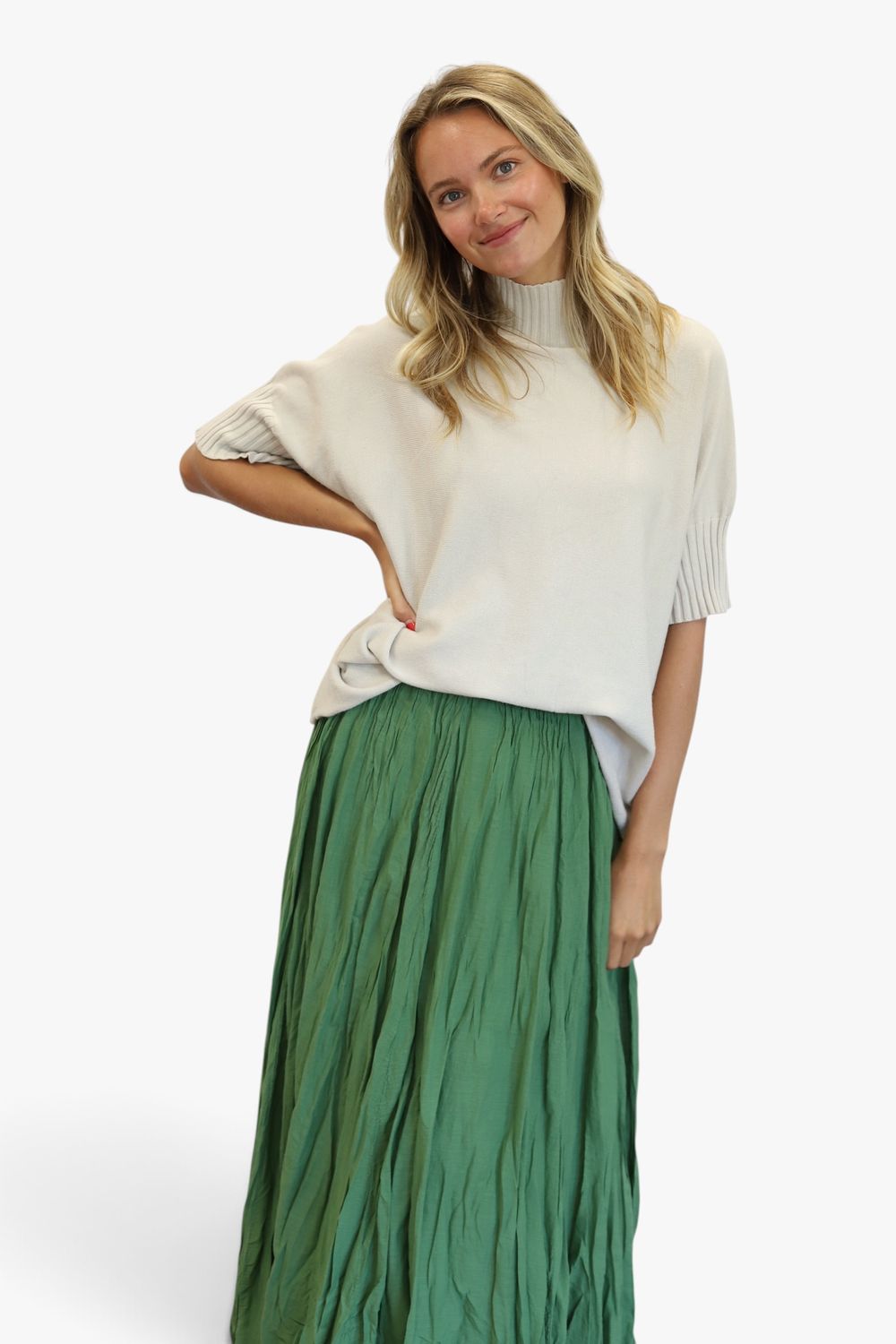 The Sunny Crinkle Skirt- Green