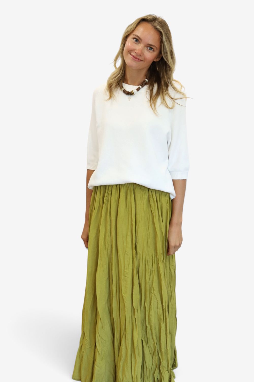 The Sunny Crinkle Skirt- Citron