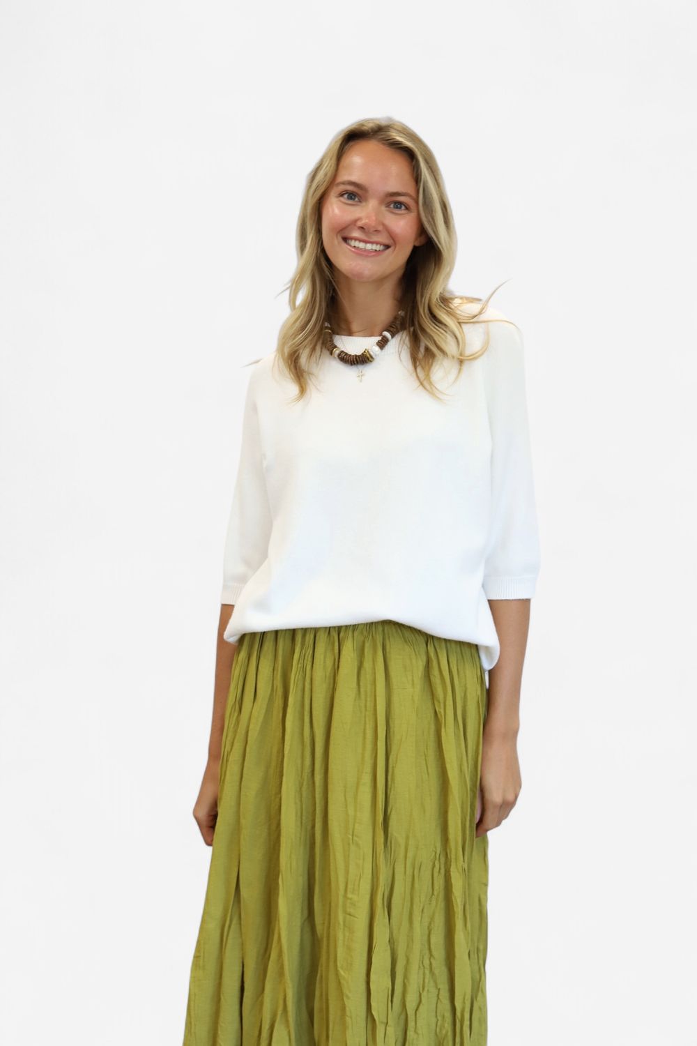 The Sunny Crinkle Skirt- Citron