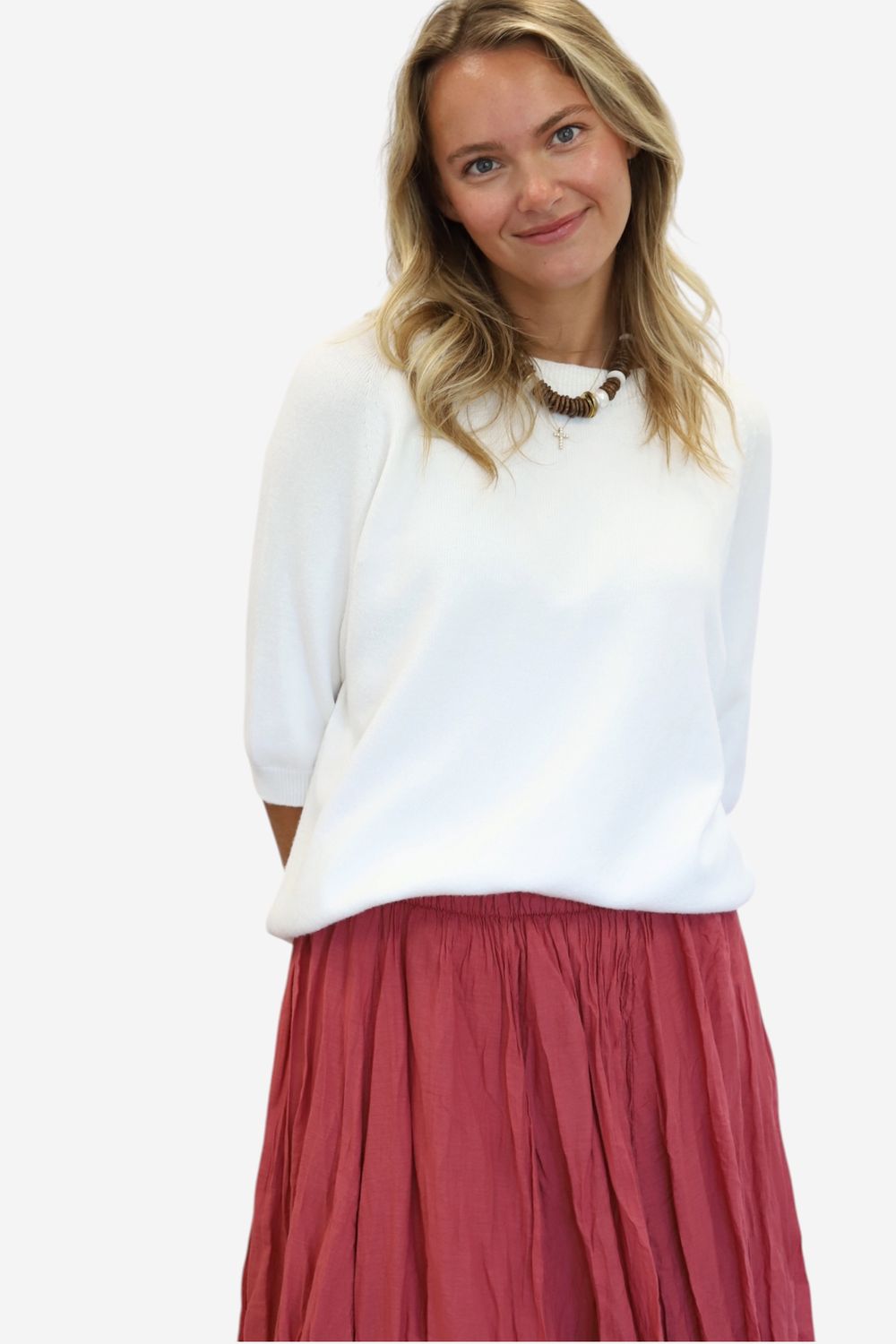 The Sunny Crinkle Skirt- Rose