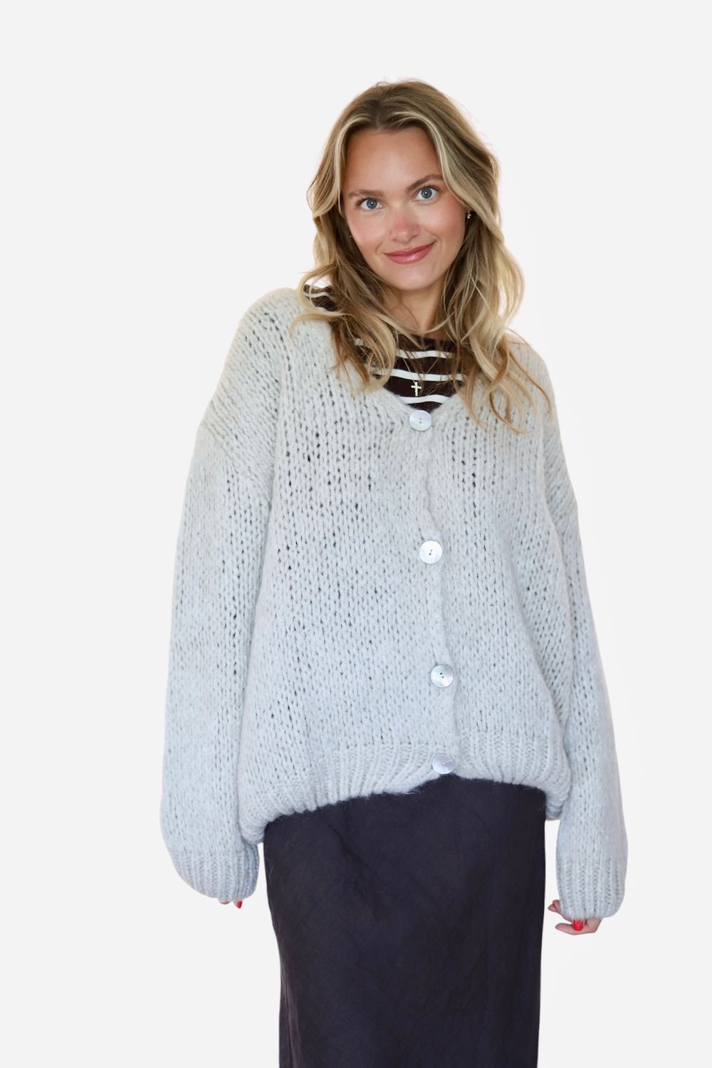 Fuzzy Cardi- Beige