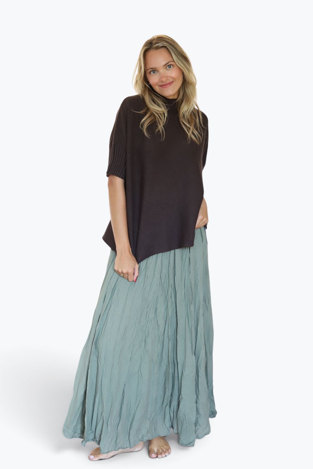 The Sunny Crinkle Skirt- Olive