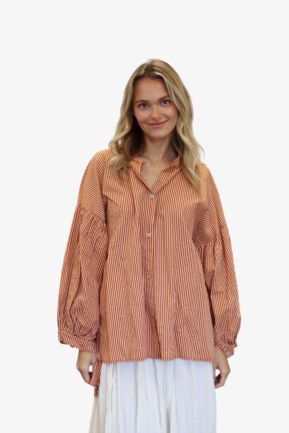 Airy Butterfly Blouse- Pumpkin Stripe