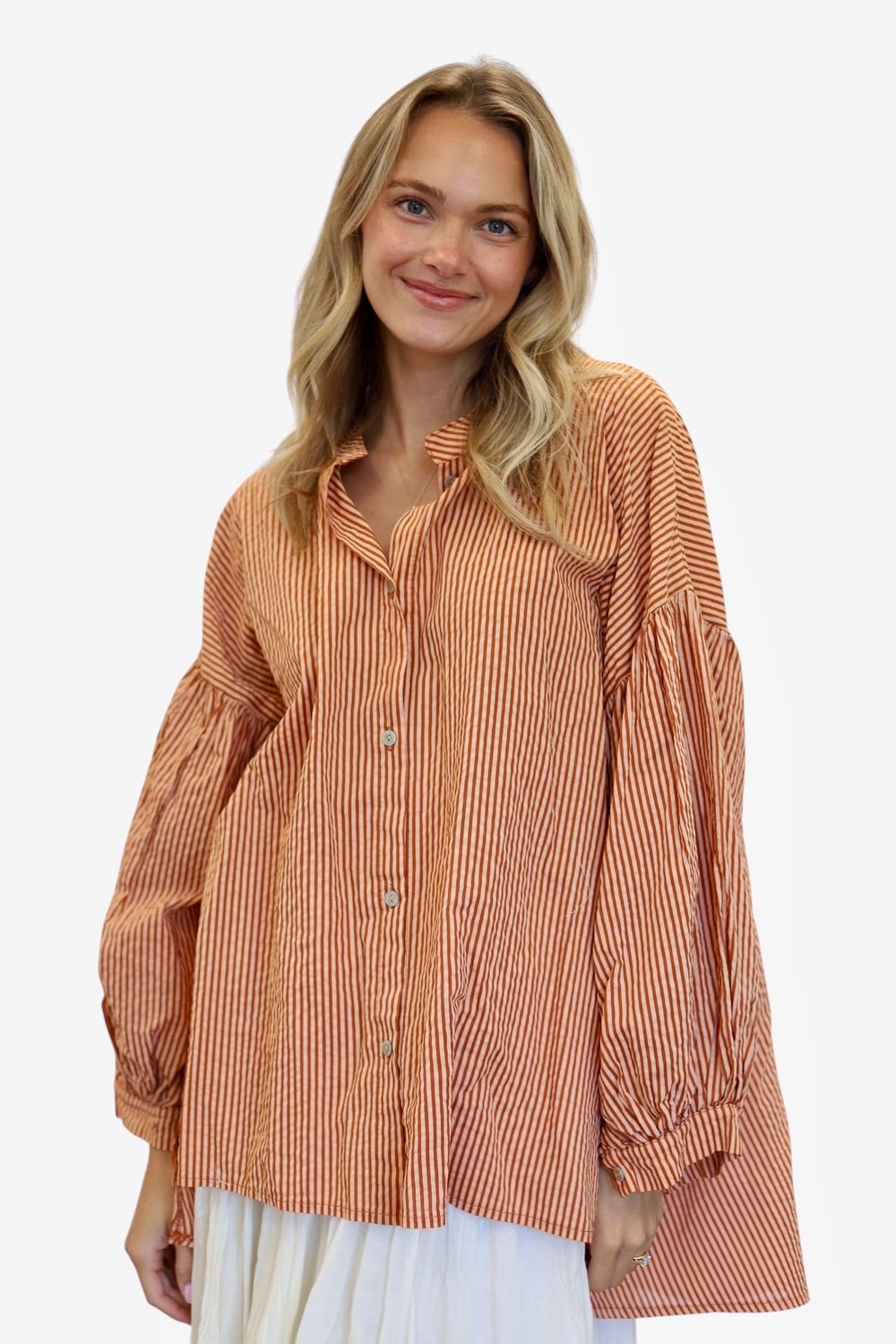 Airy Butterfly Blouse- Pumpkin Stripe