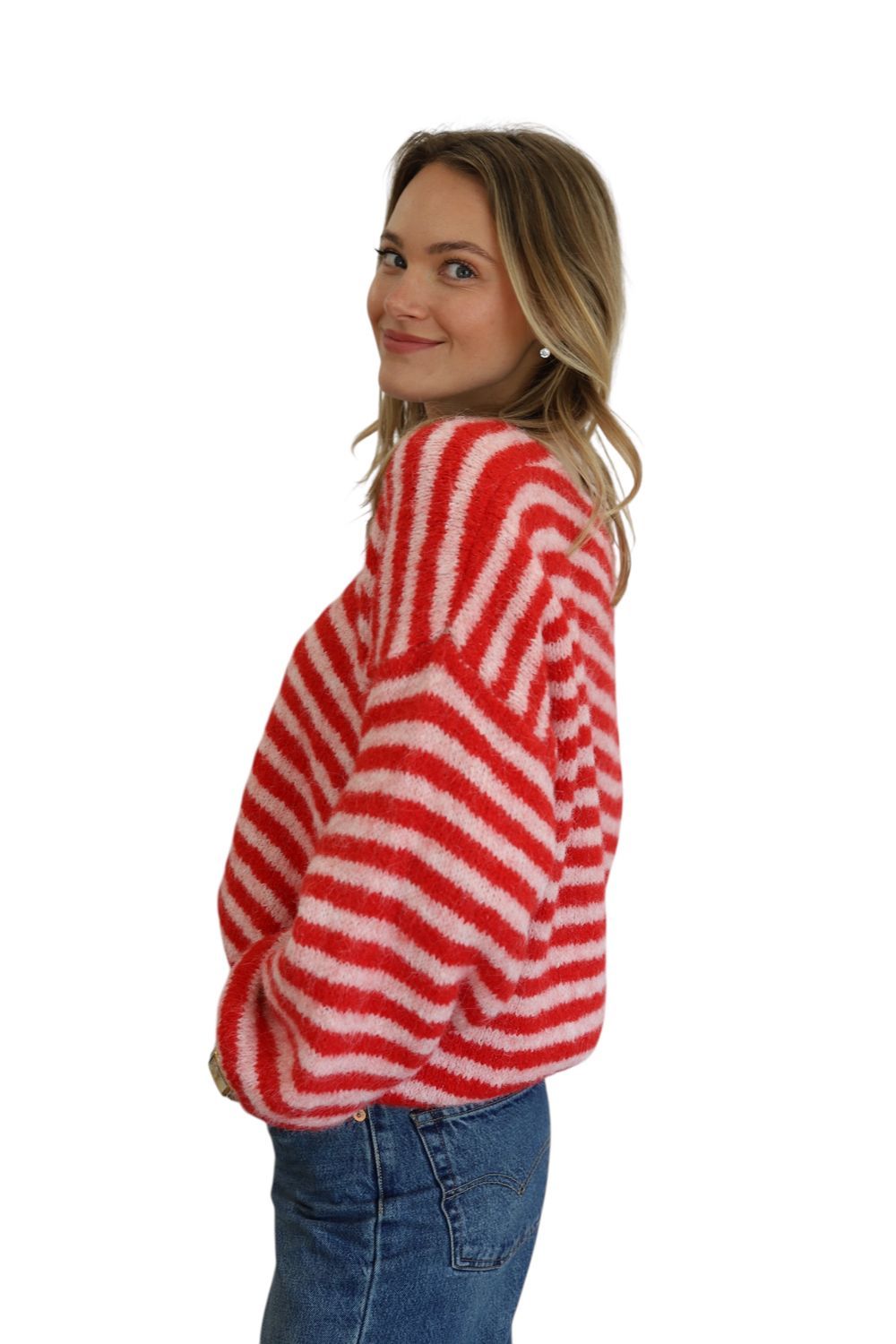 Red/Pink Stripe Cardi