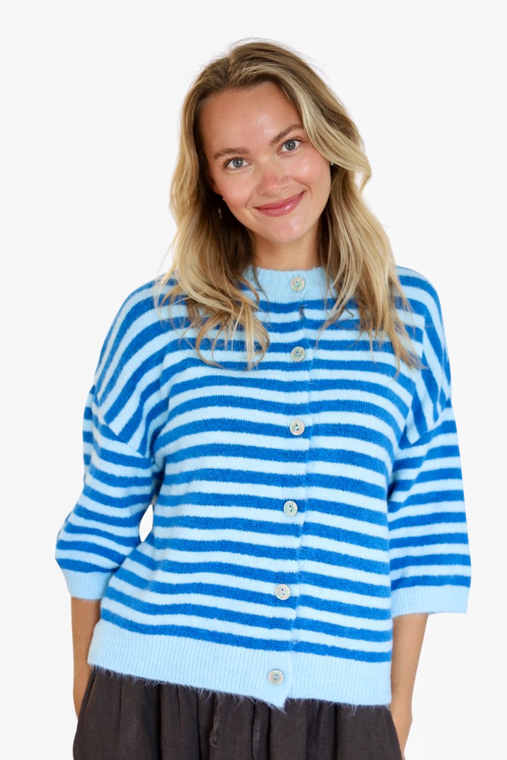 Woody 3/4 Cardi- Sky/Royal