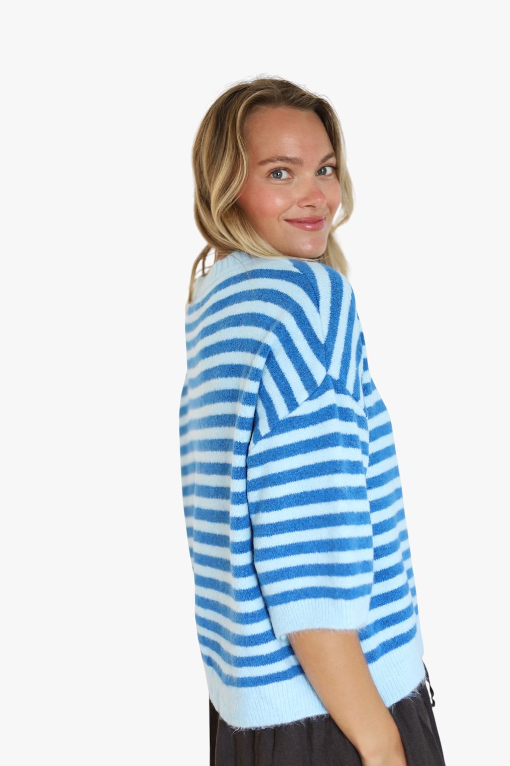 Woody 3/4 Cardi- Sky/Royal