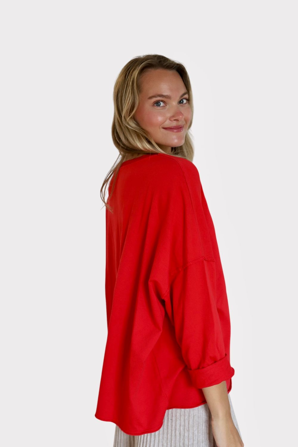 T-Shirt Sweatshirt, Long Sleeve - Red
