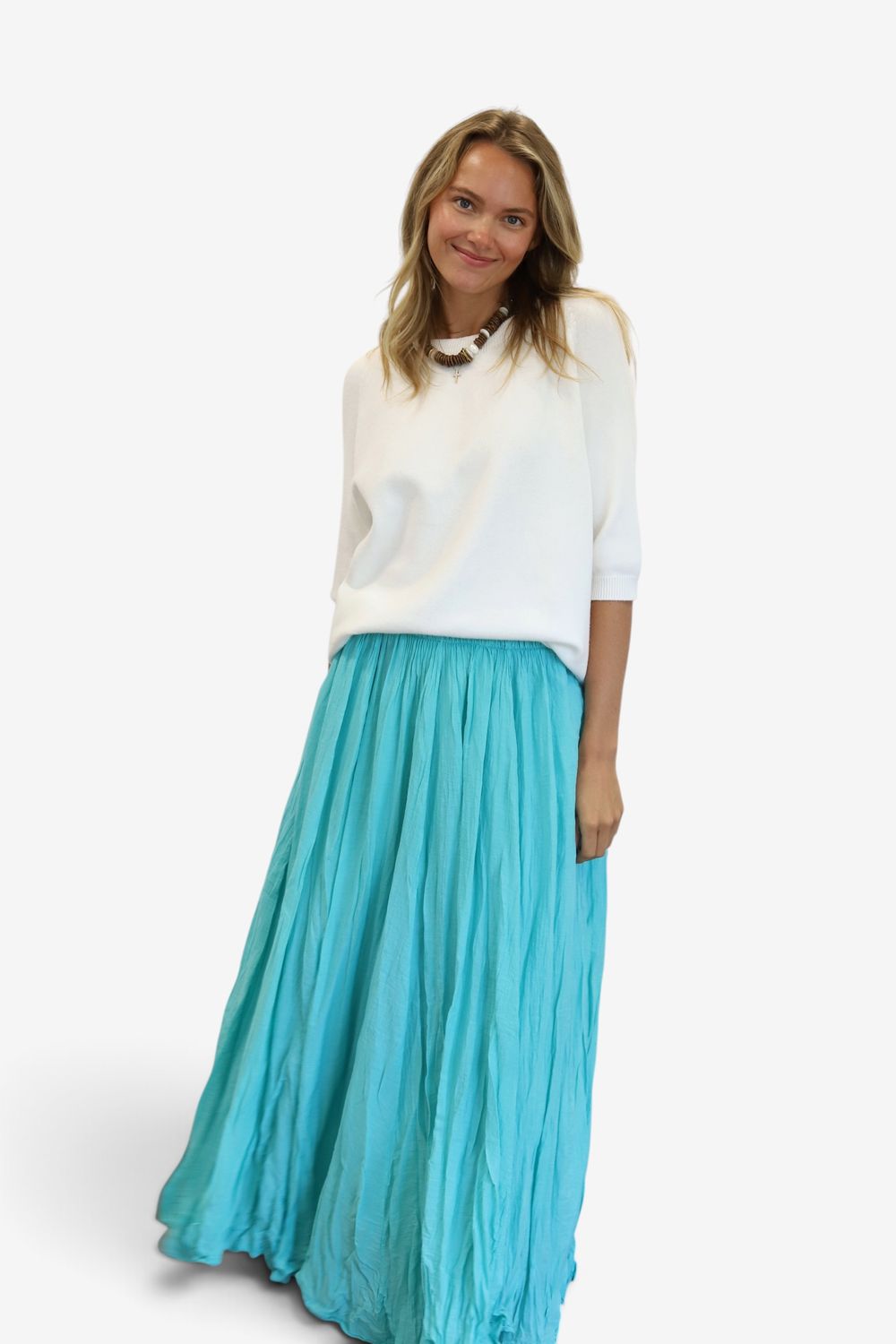 The Sunny Crinkle Skirt- Turquoise