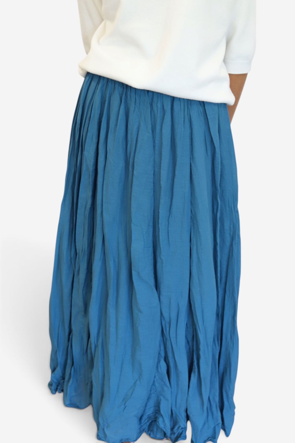 The Sunny Crinkle Skirt- Seaport Blue