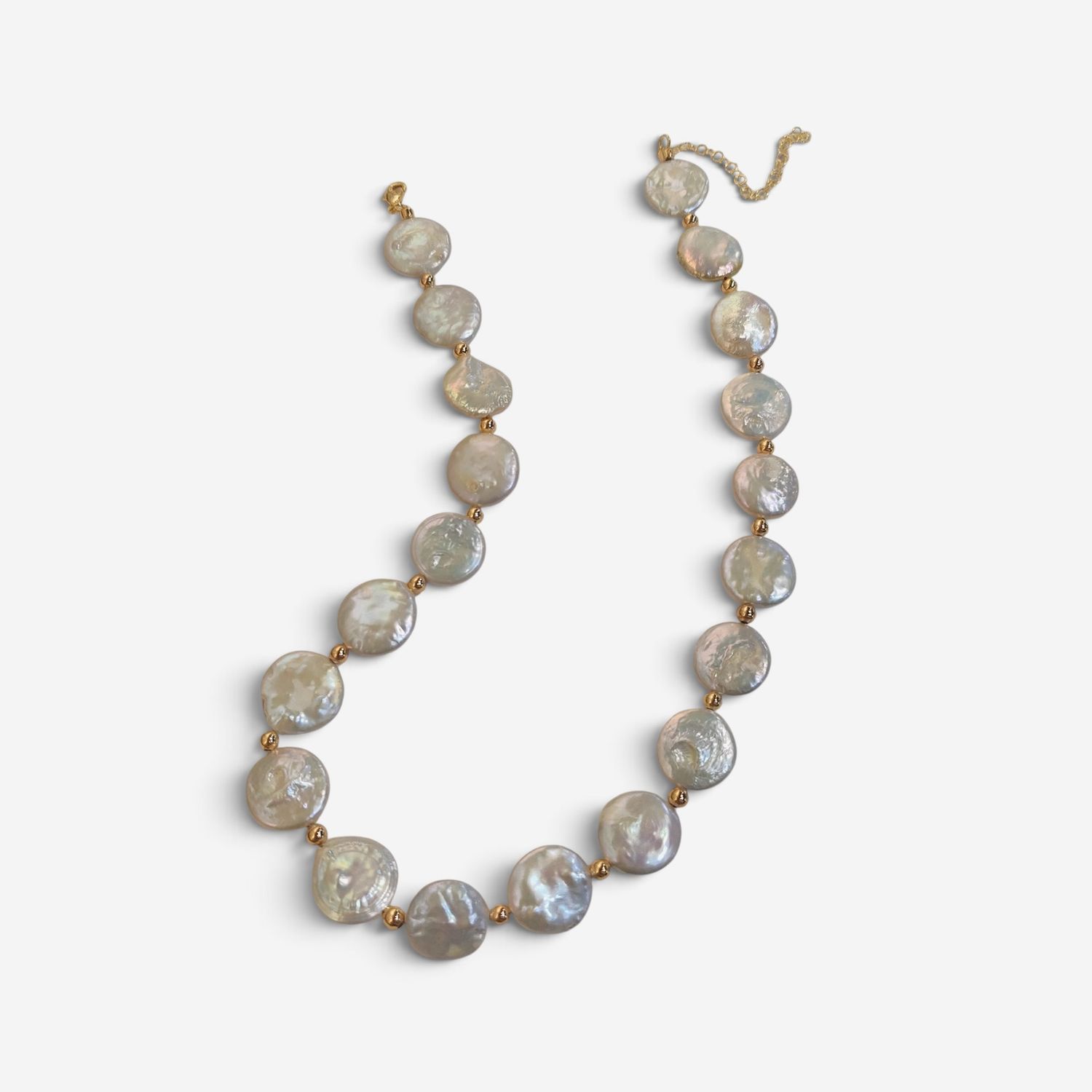 Flat Pearl &amp; Gold Strand