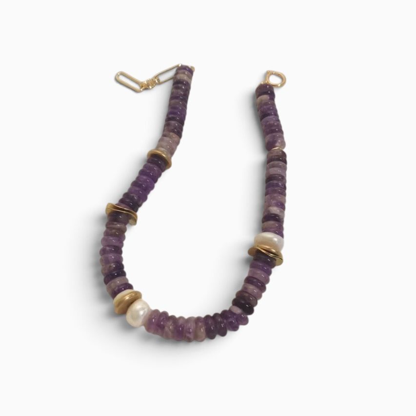 Gayle Disc Necklace- Lilac