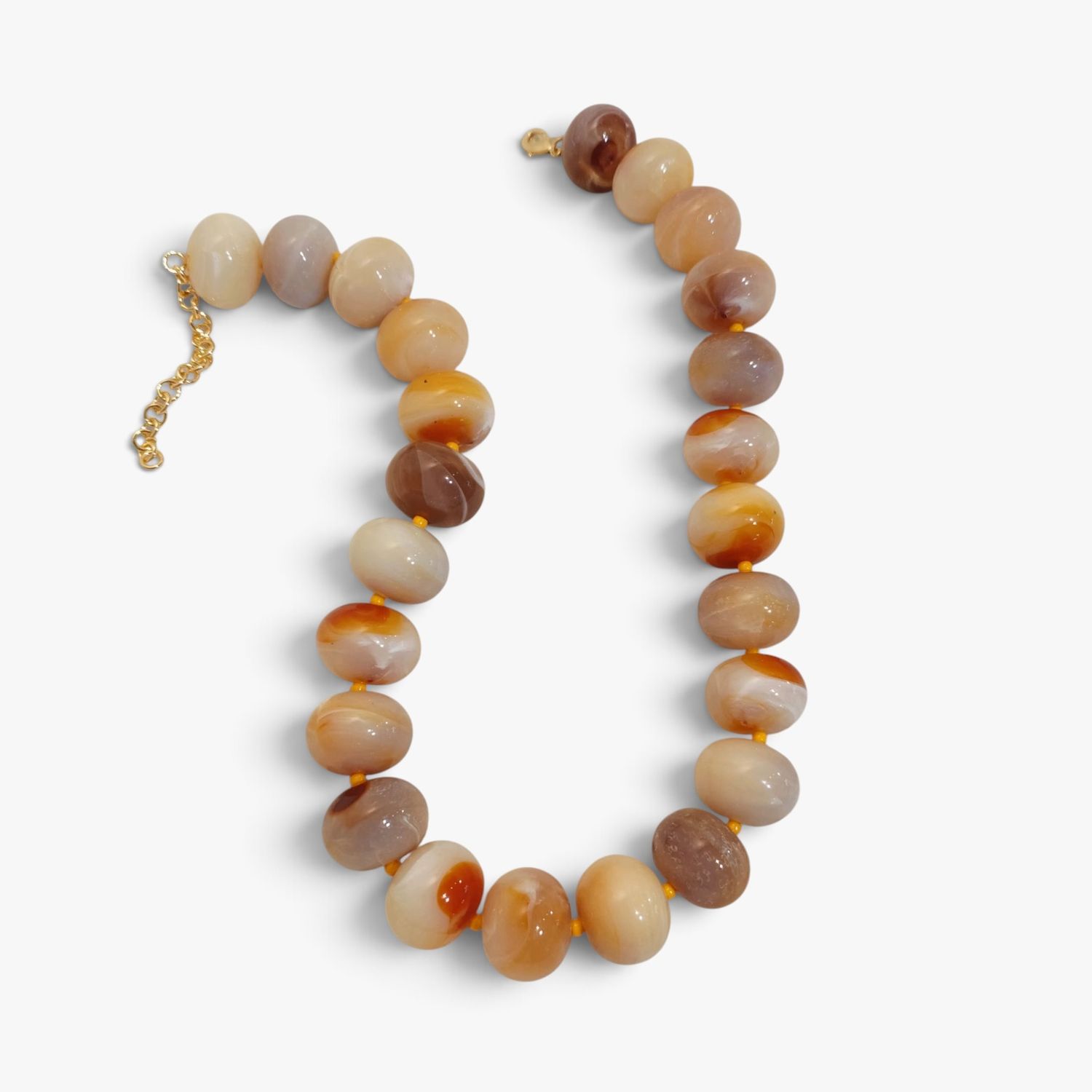 Jumbo Marble Beads- Orange