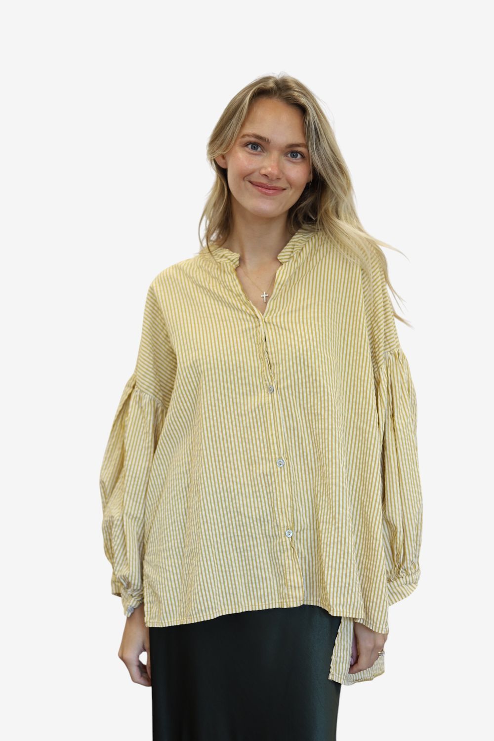 Airy Butterfly Blouse- Mustard Stripe