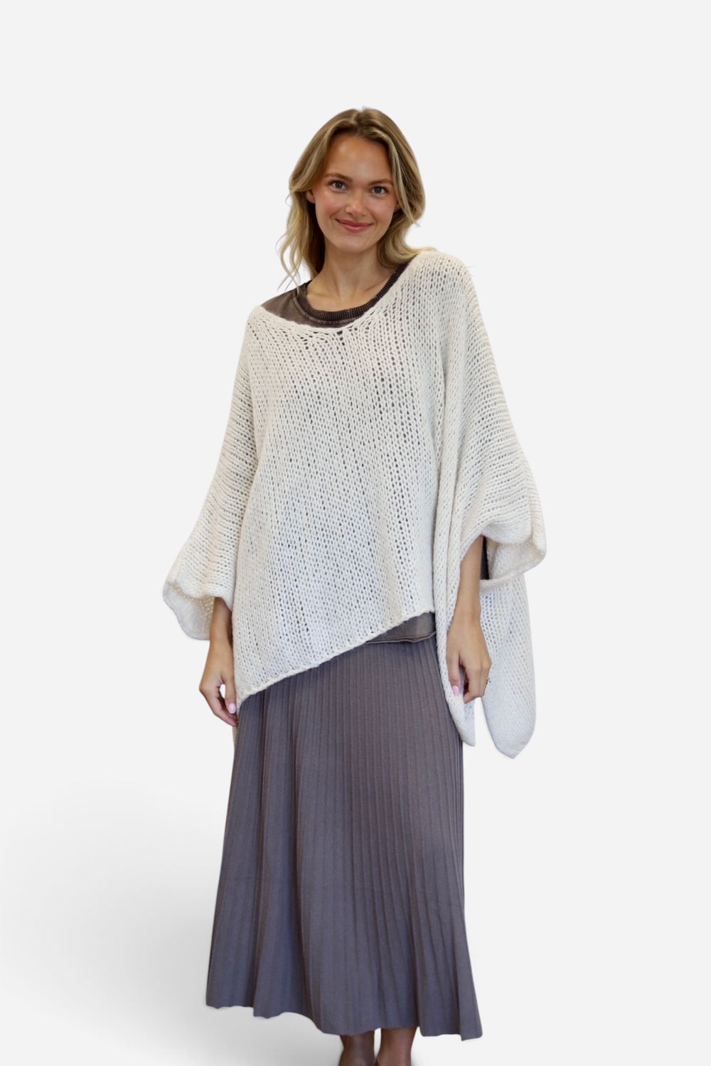 Cozy Poncho- Cream