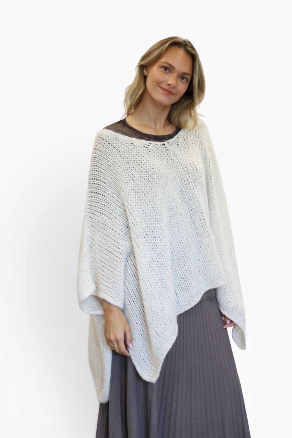 Cozy Poncho- Cream