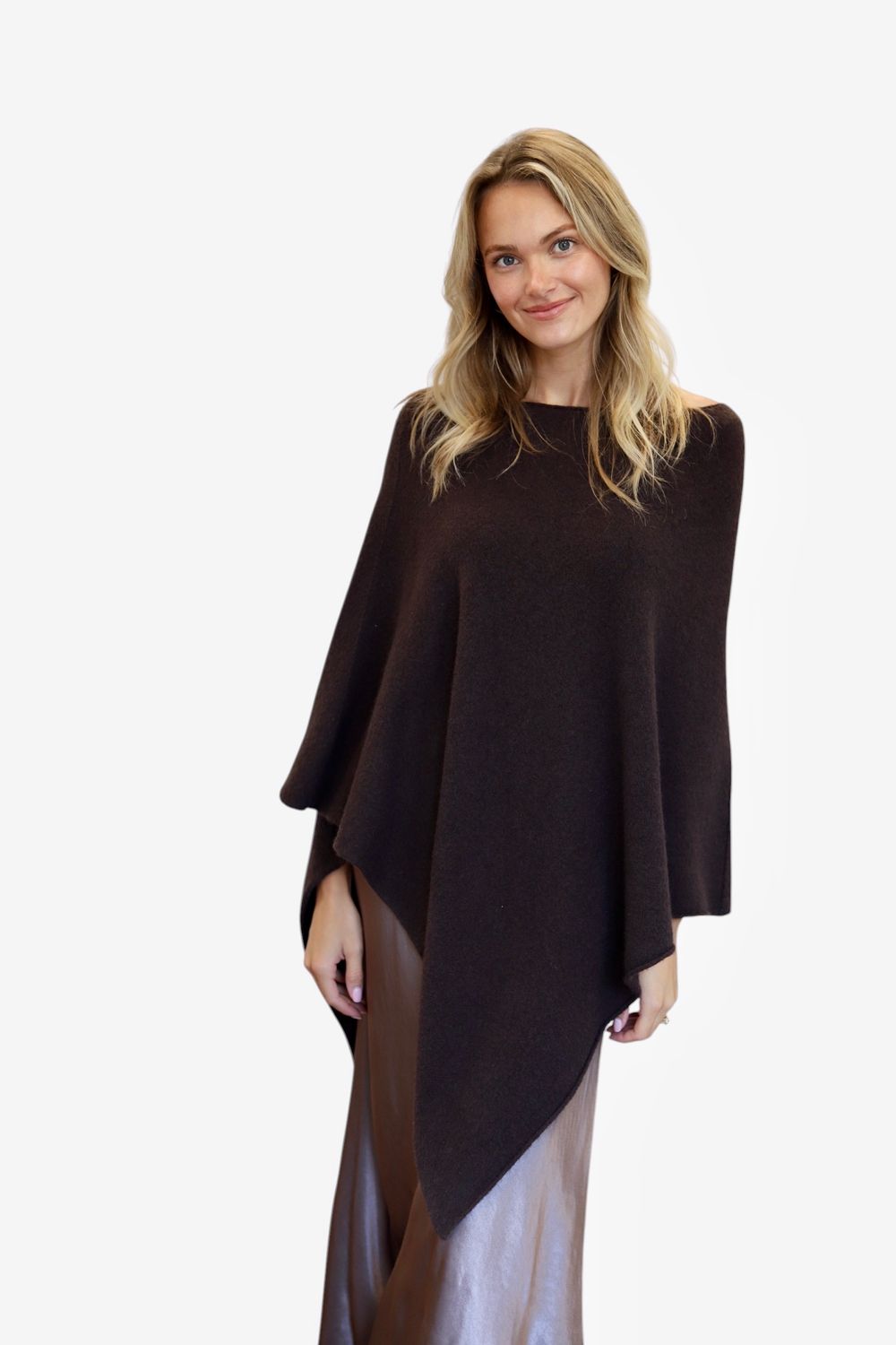 Classic Triangle Poncho- Chocolate