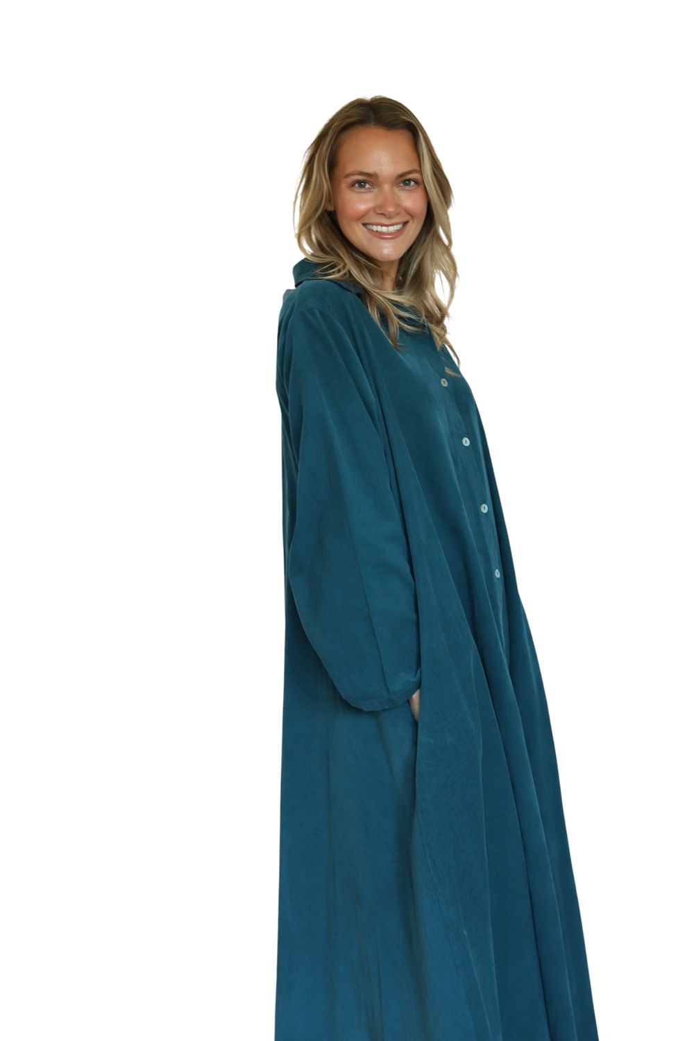 Classic Cordie Shirtdress- Mallard