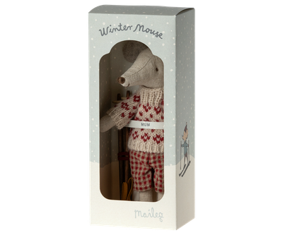 Winter Mouse with Ski Set Mum